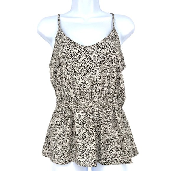 Sienna Sky Leopard Print Sleeveless Peplum Tank Blouse Top Size Small NWT - Picture 1 of 10